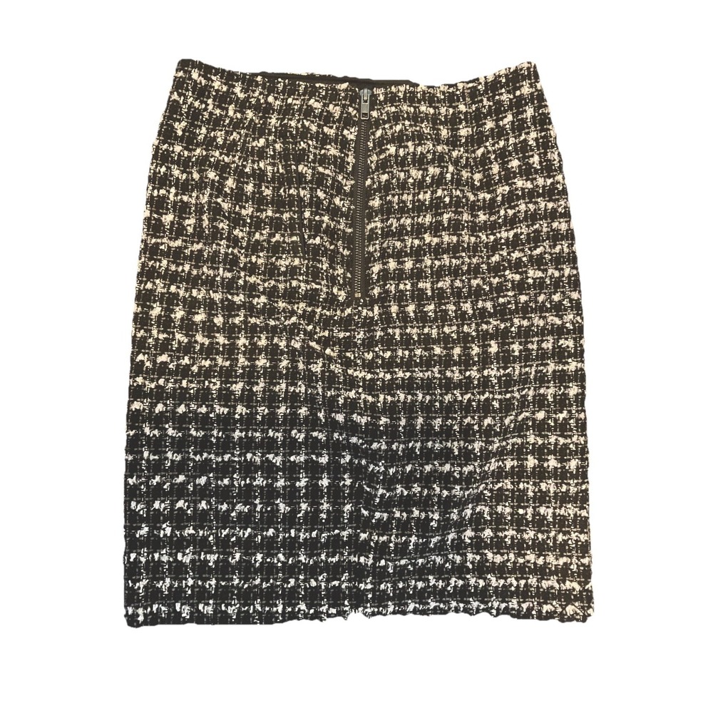 Halogen Black White Tweed A-line Skirt  Lined with Pockets  Sz 4